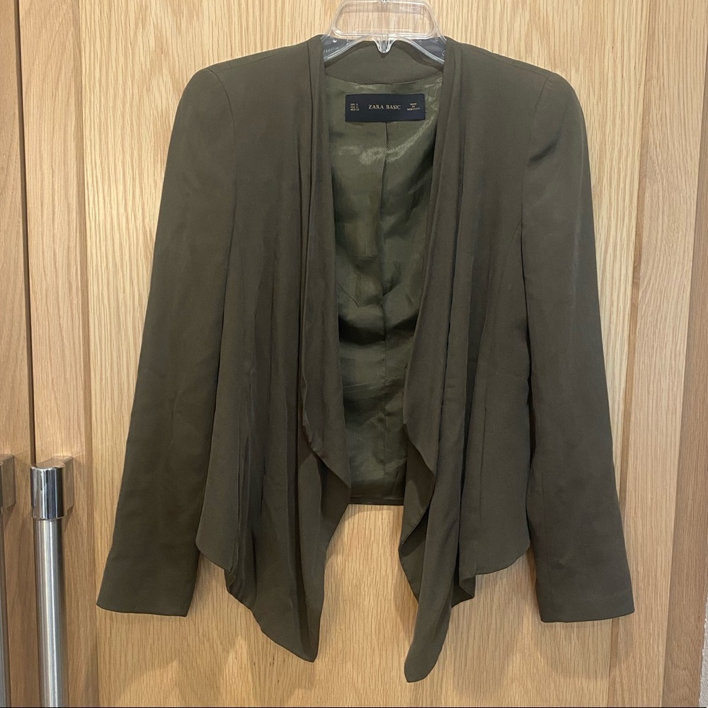 drape jacket with shoulder pad